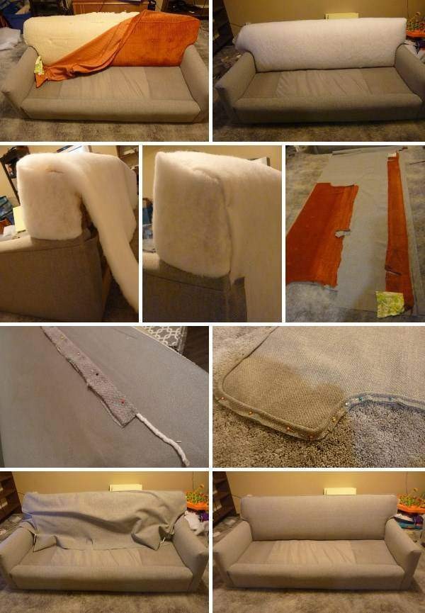 как обтянуть диван