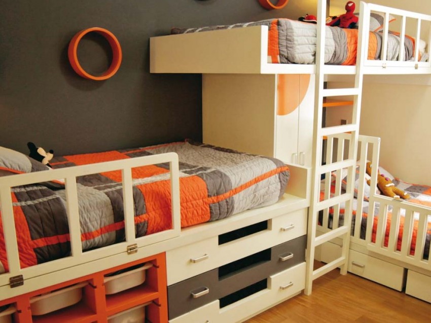 Обзор лучших кроватей для троих детей, их функциональные особенности